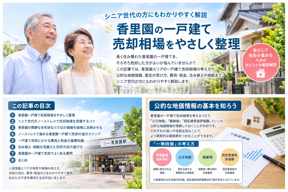 香里園の一戸建て売却相場は？シニアがノーストレスで進めるコツを解説の画像