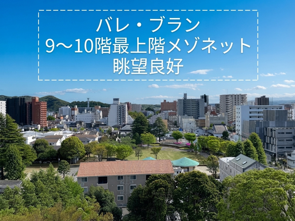【福島市マンション】最上階からの絶景と戸建て感覚の暮らしを！パレ・ブラン 9〜10階メゾネットタイプ登場の画像