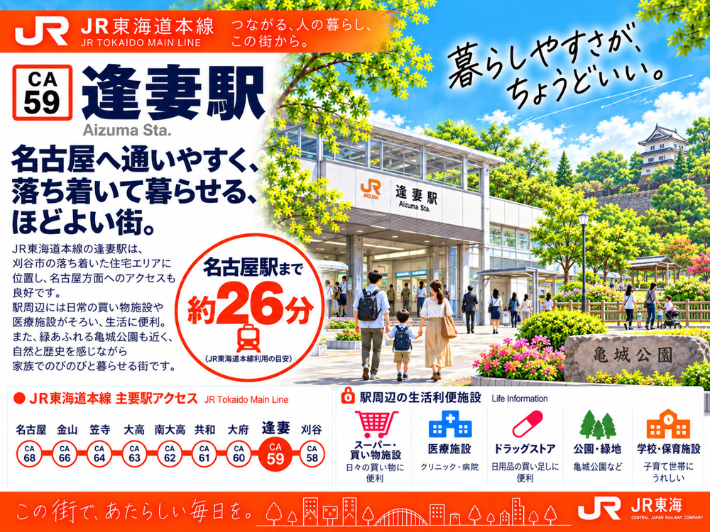 JR東海道本線「逢妻駅」は住みやすい？刈谷3分・請願駅・静かな住環境を解説の画像