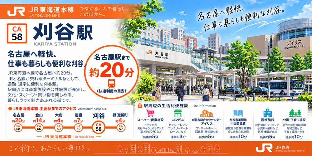 JR東海道本線「刈谷駅」は住みやすい？名古屋約20分・名鉄三河線・駅再整備を解説の画像