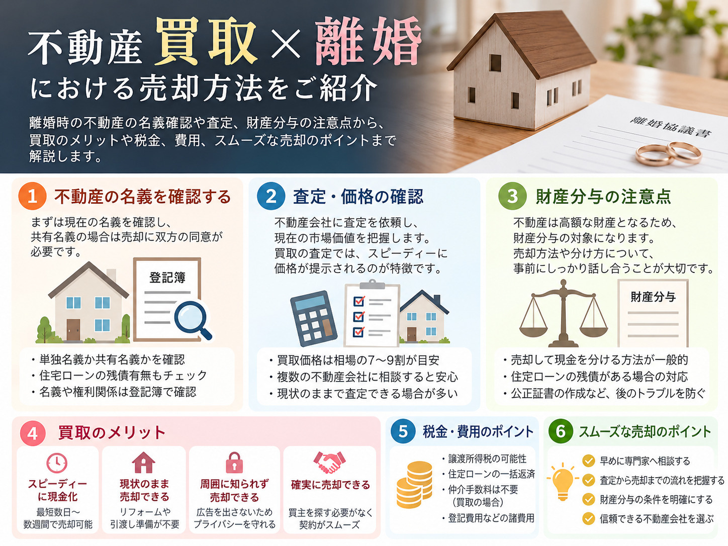 【更新版】不動産の買取は離婚時にどう選ぶ？売却手順と注意点も解説の画像