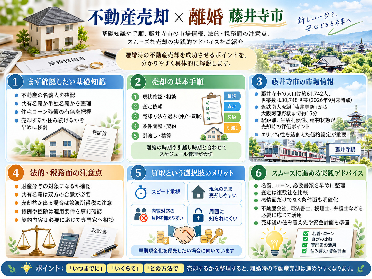 【更新版】不動産売却を離婚時に考える方へ!藤井寺市で役立つ手順と注意点を解説の画像