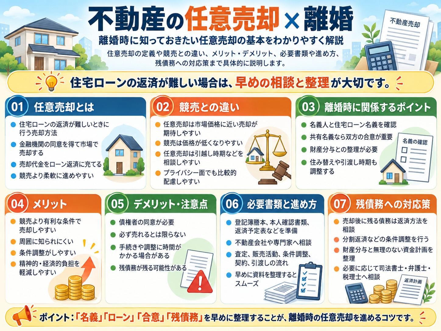 【更新版】不動産の任意売却は離婚時にどう選ぶ?手続きや注意点も紹介の画像