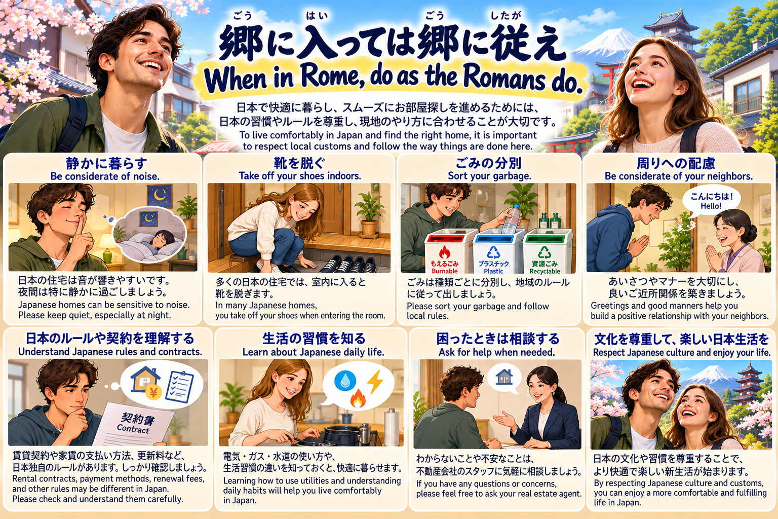 外国人の入居前に知るマナーとは?郷に入っては郷に従えの考え方を解説の画像