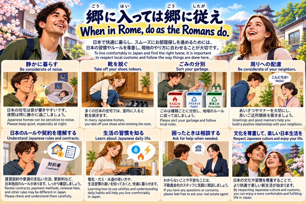 外国人の入居前に知るマナーとは？郷に入っては郷に従えの考え方を解説の画像