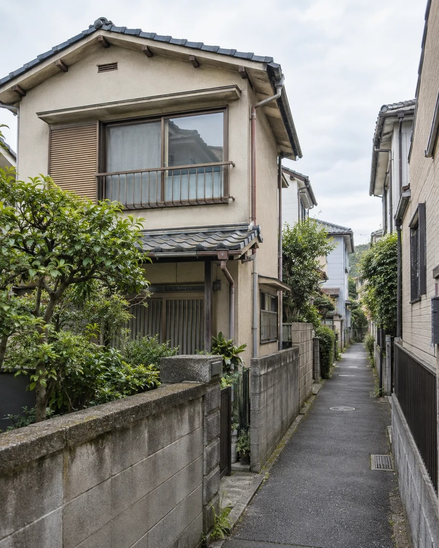 再建築が難しい古家と狭い道路