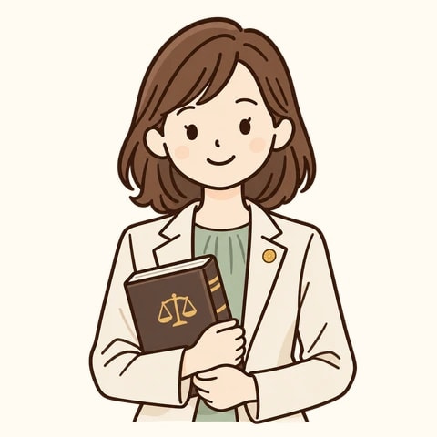 法律書を持つ弁護士の人物イラスト