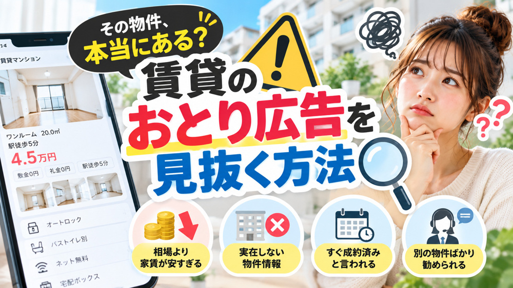 賃貸のおとり広告に注意！初心者でもできる見分け方を解説の画像