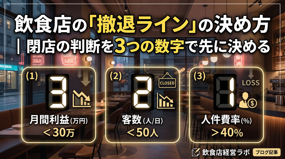 「撤退ライン」の決め方｜閉店は3つの数字で判断の画像