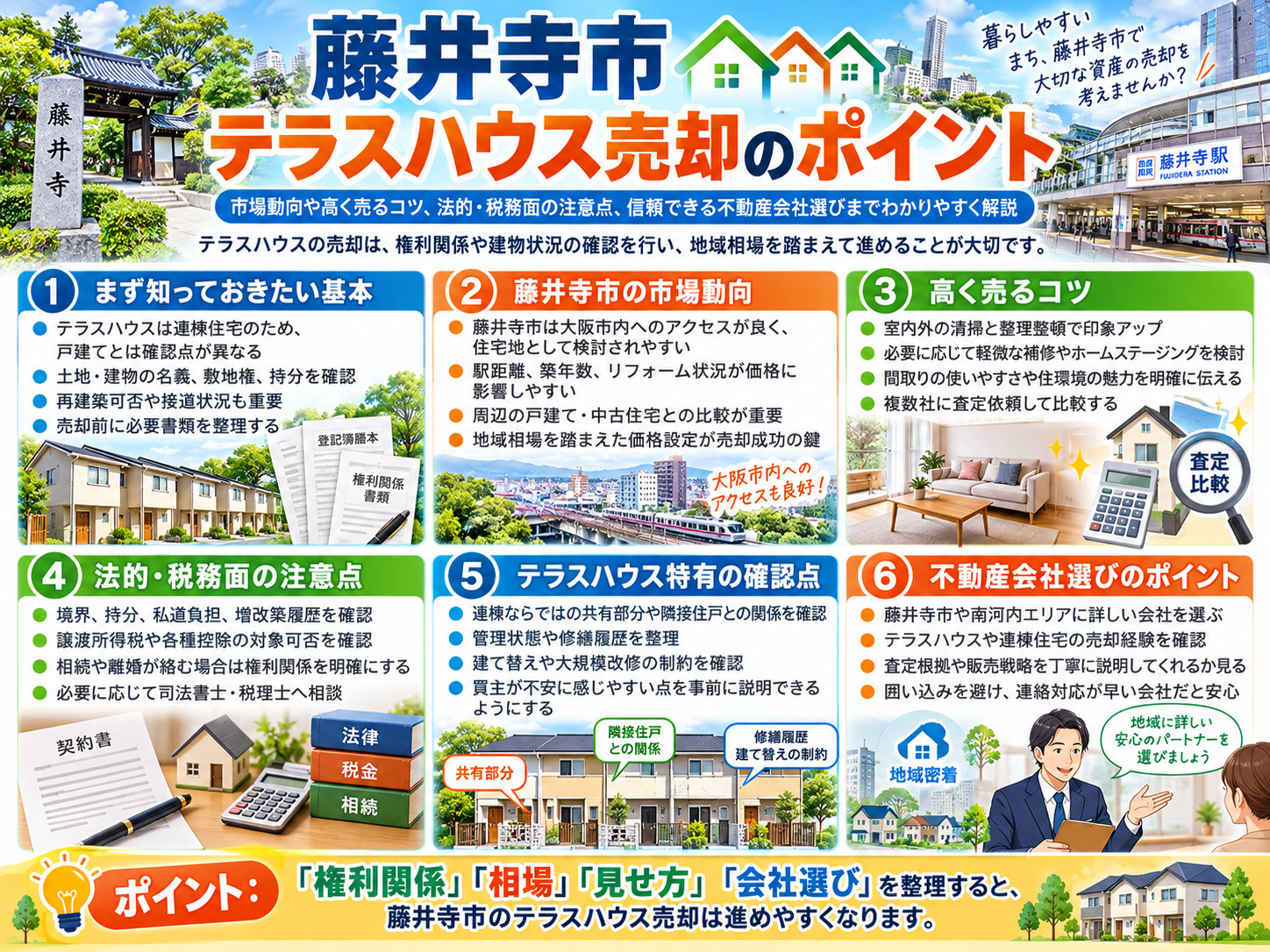 【更新版】藤井寺市でテラスハウスを売却したい方へ！市場動向やポイントを解説の画像
