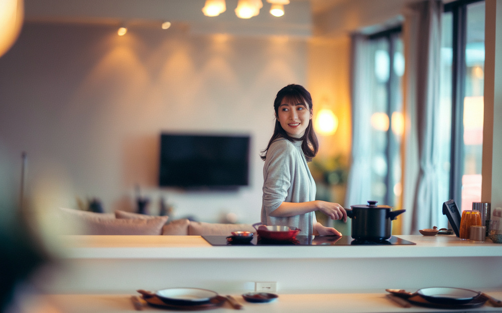 宝塚市で探す理想の賃貸！カウンターキッチンでテレビも食事も楽しむ方法の画像