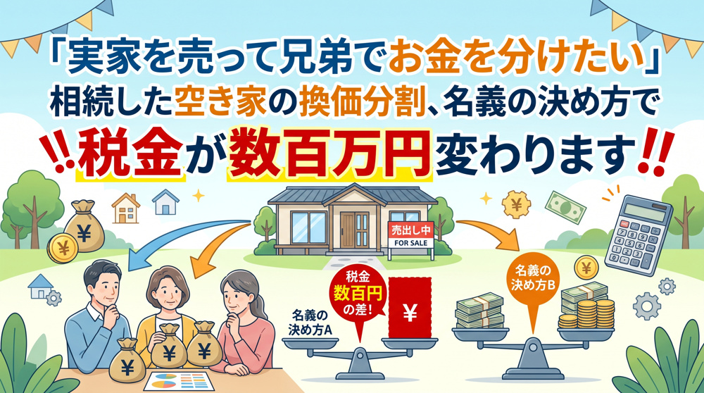 「実家を売って兄弟で分ける」換価分割の進め方と税金の画像