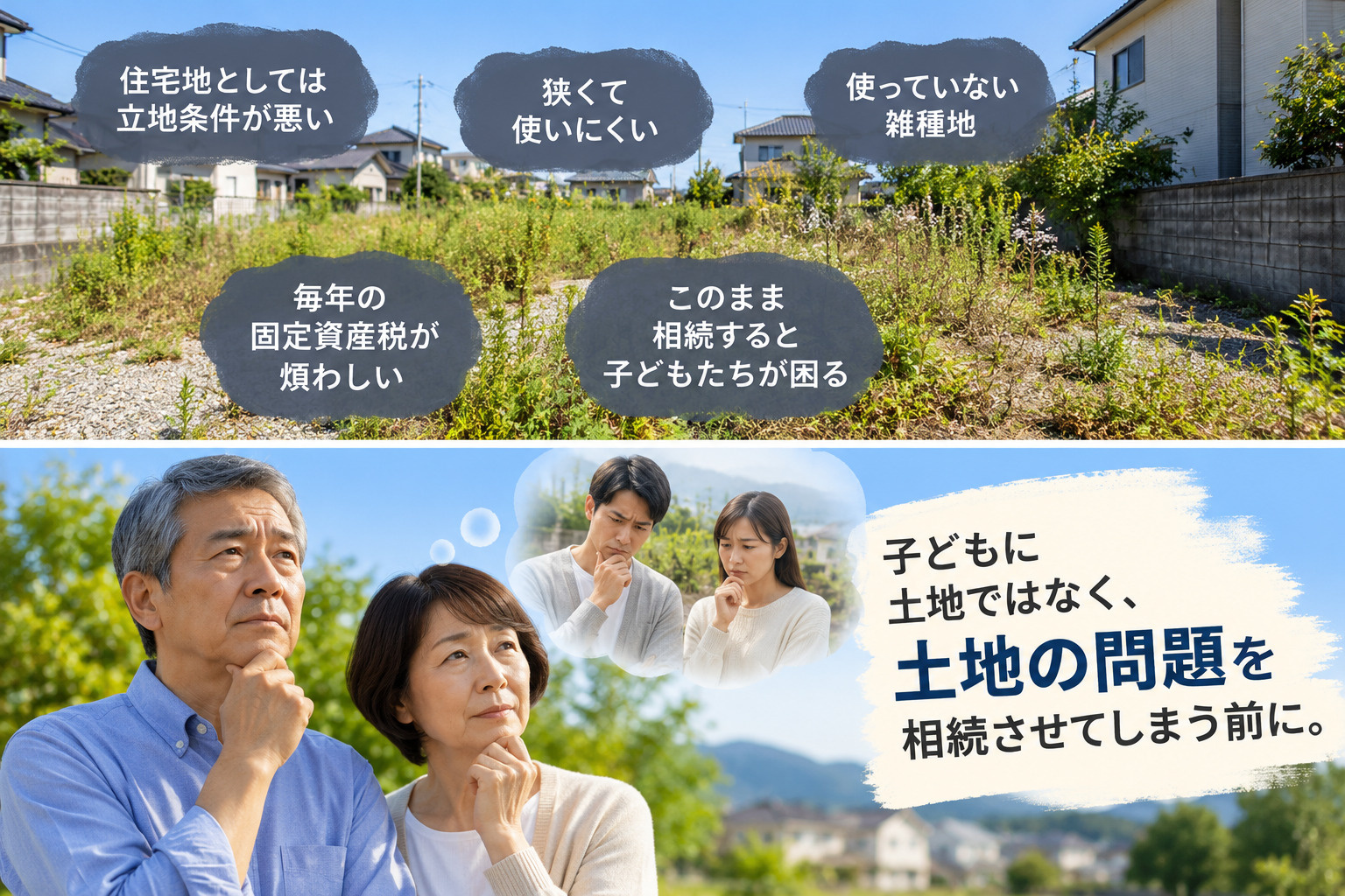 使っていない土地や相続に関する土地の悩み