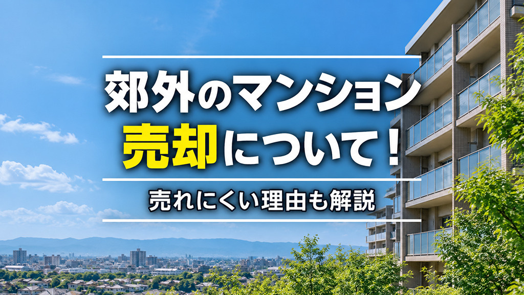 郊外のマンション売却について！売れにくい理由も解説の画像