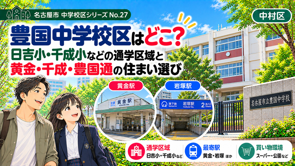 豊国中学校区はどこ？日吉小・千成小の通学区域と御田中・黄金中との境目【名古屋市中村区】の画像