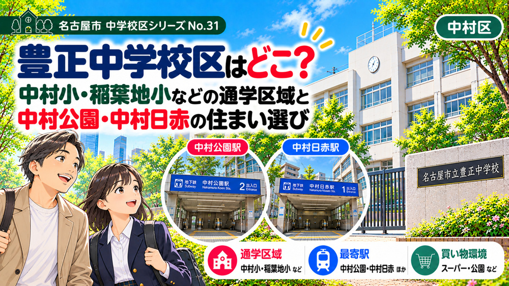豊正中学校区はどこ？中村小・稲葉地小・稲西小の通学区域と中村公園周辺の住まい選び【名古屋市中村区】の画像