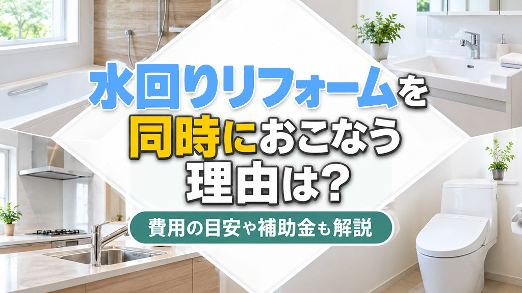 水回りリフォームを同時におこなう理由は？費用の目安や補助金も解説