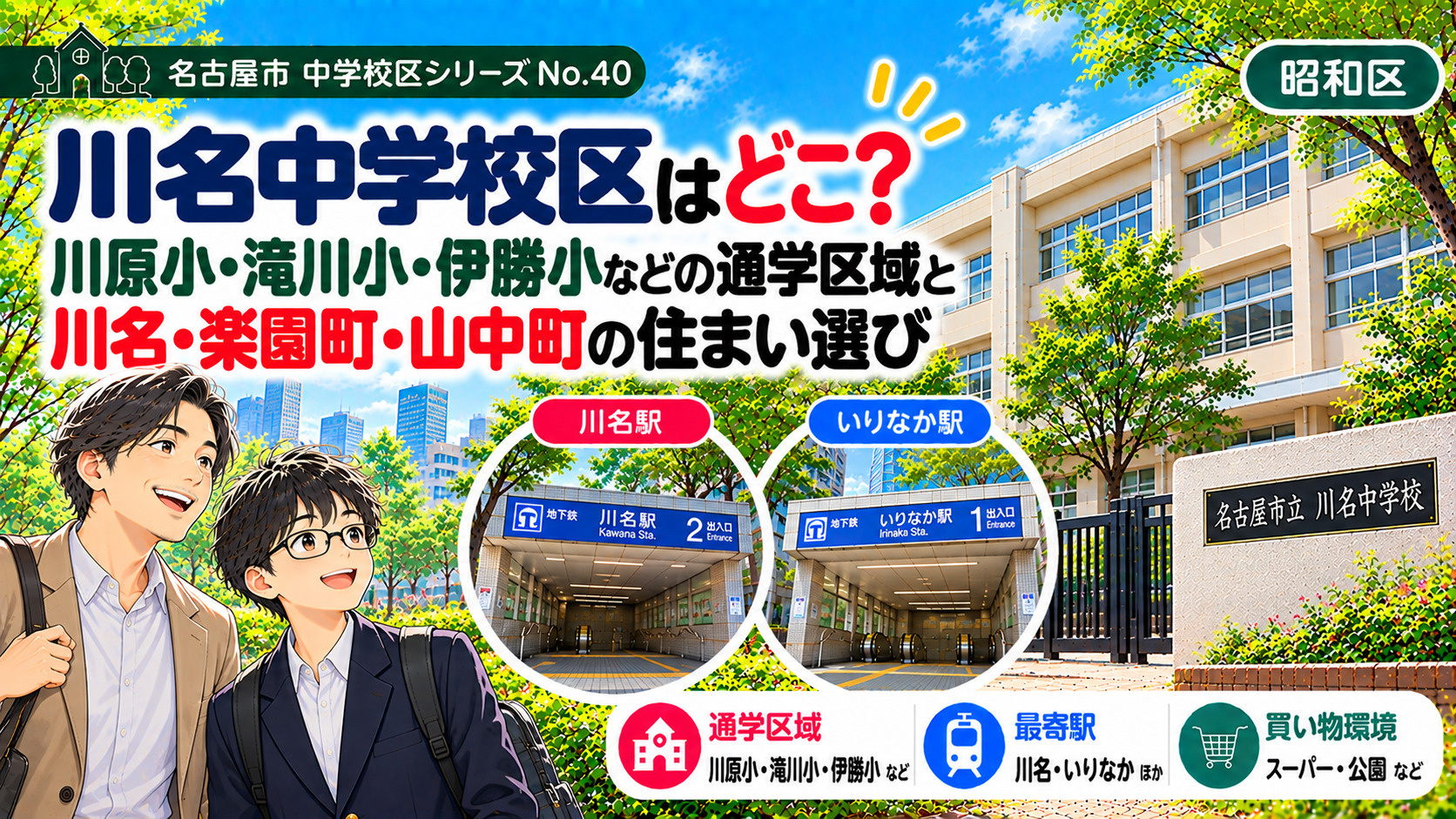 川名中学校区の通学区域は?いりなか・八事・川原通の学区と暮らしを解説の画像