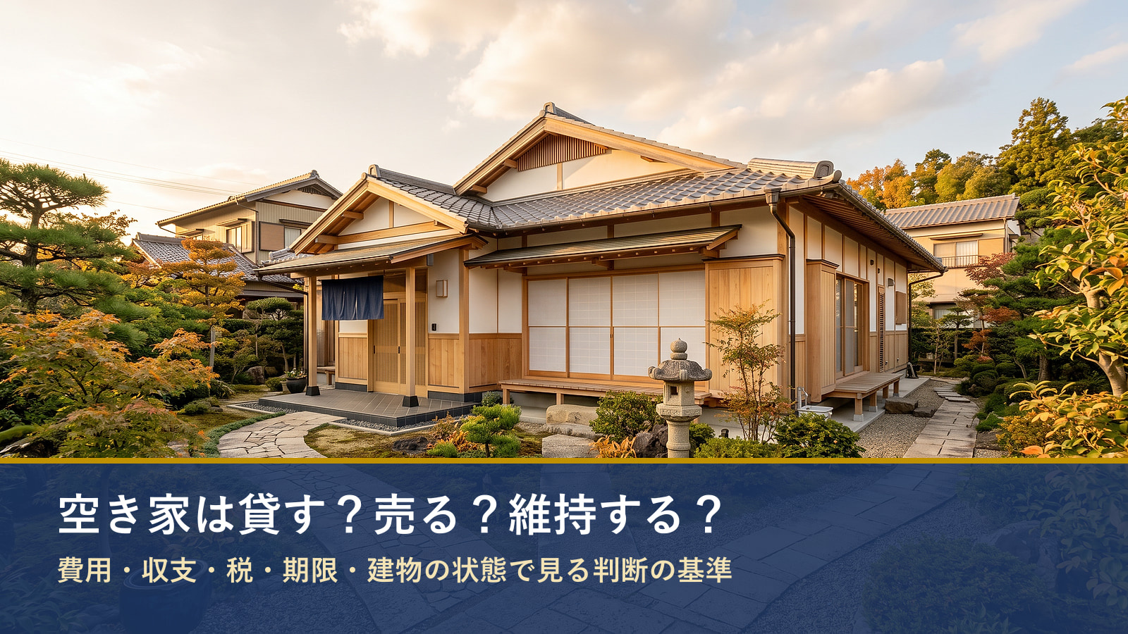空き家は貸す?売る?維持する?費用・収支・税・期限で見る判断の基準の画像