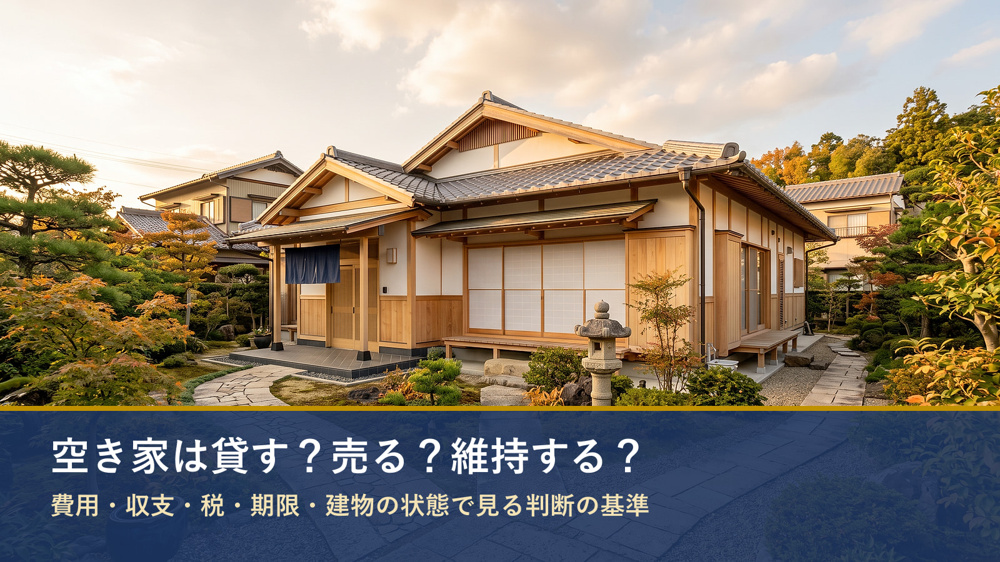 空き家は貸す？売る？維持する？費用・収支・税・期限で見る判断の基準の画像