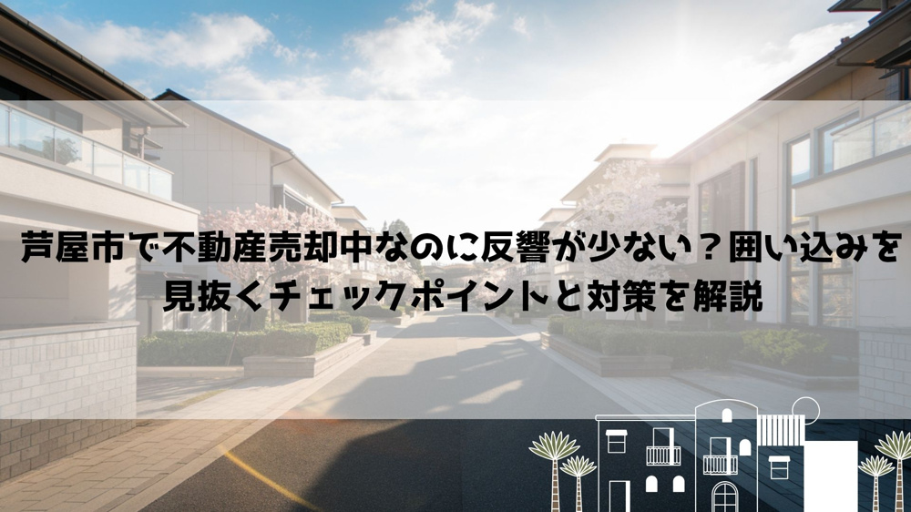 【2026年最新】芦屋市で不動産売却中なのに反響が少ない？囲い込みを見抜くチェックポイントと対策を解説の画像