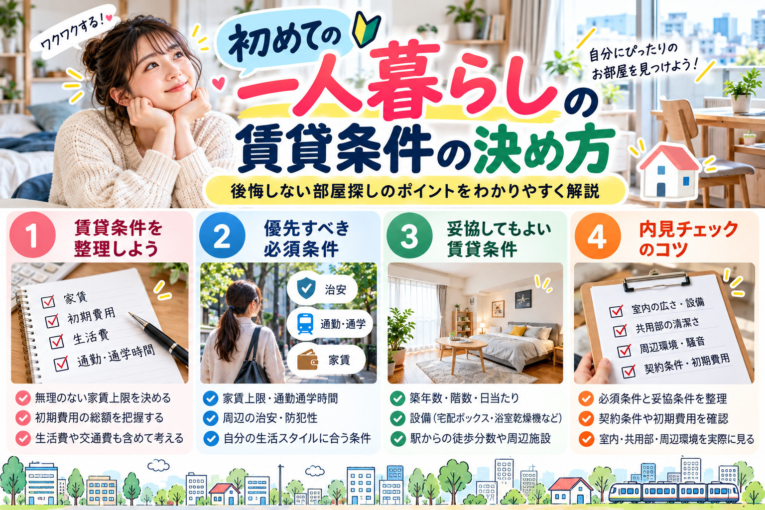 初めて一人暮らしの賃貸条件は？妥協ポイントを整理して後悔しない部屋探しの画像