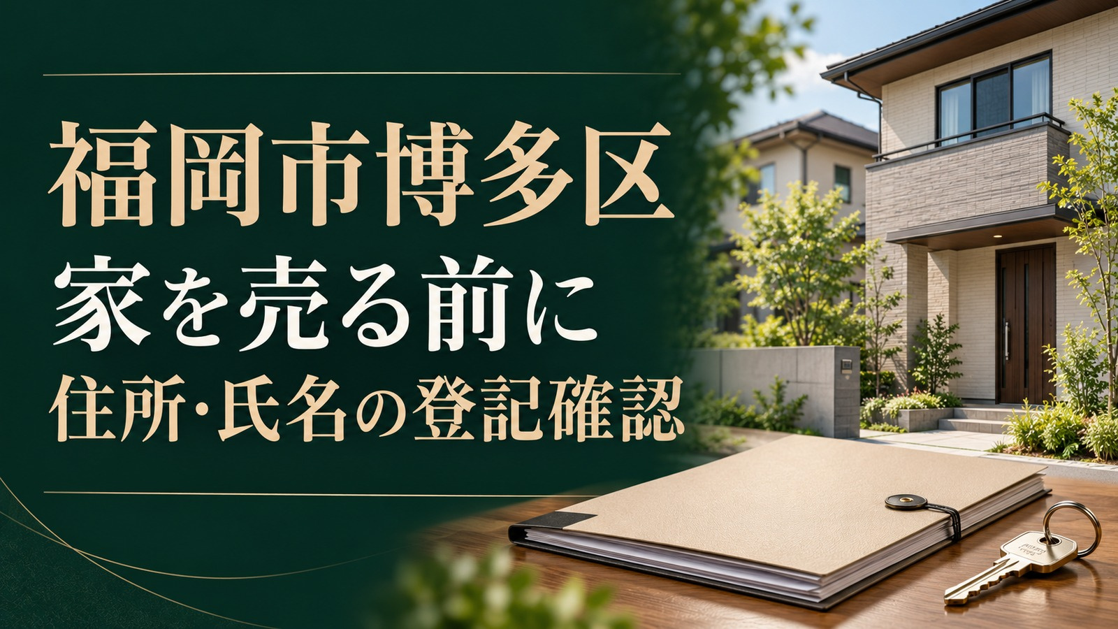 福岡市博多区の家を売る前に｜住所・氏名変更登記とスマート変更登記の注意点の画像