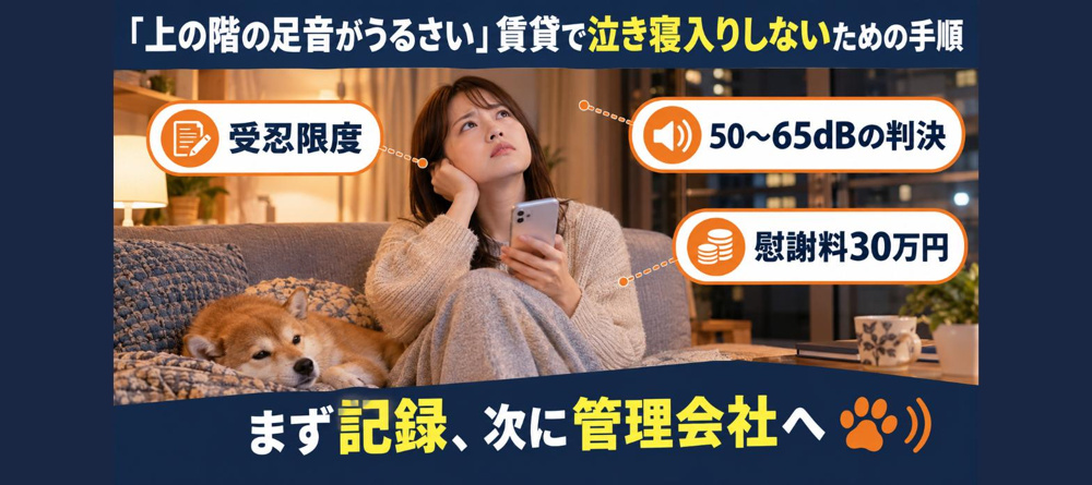「上の階の足音がうるさい」賃貸で泣き寝入りしないための手順――慰謝料30万円の判決と「50〜65dB」の目安【完全版】の画像