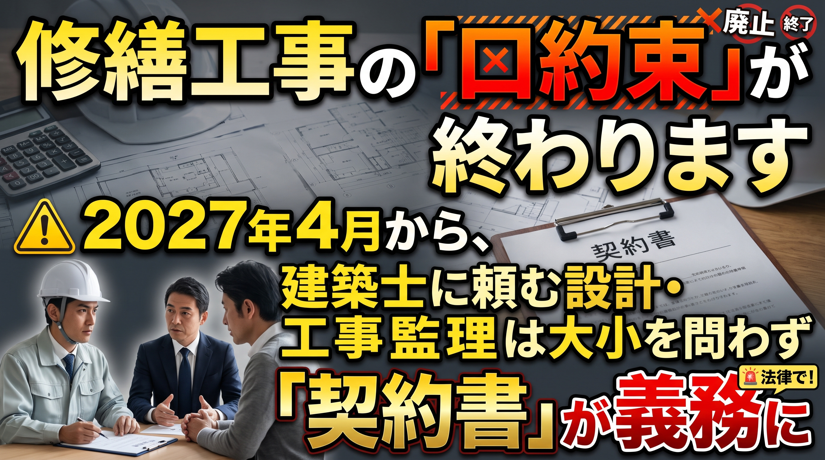 修繕の設計、2027年4月から契約書が全て義務にの画像