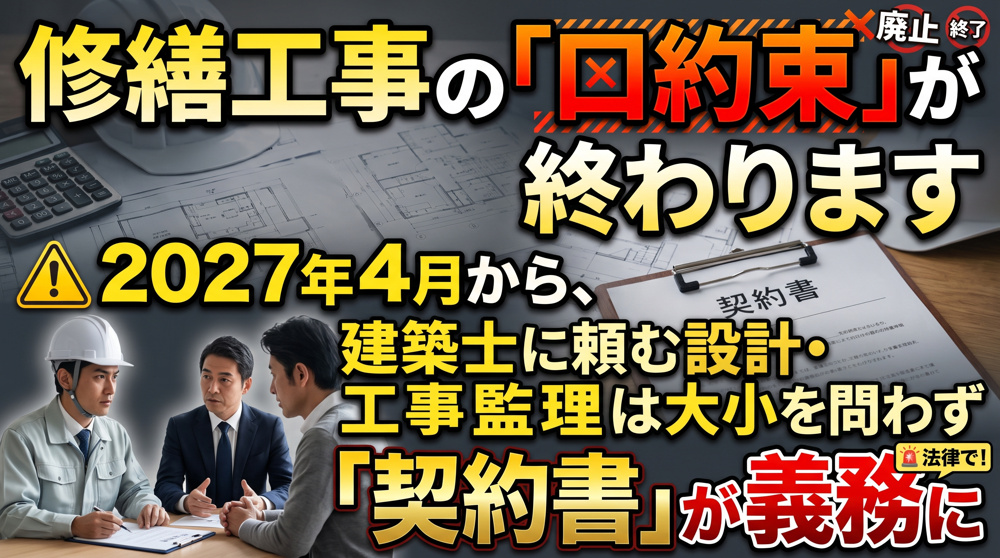 修繕の設計、2027年4月から契約書が全て義務にの画像