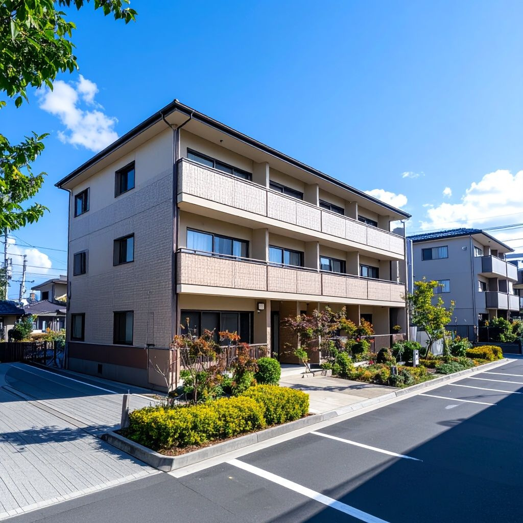 前橋市郊外の住宅街に建つ2階建てアパート