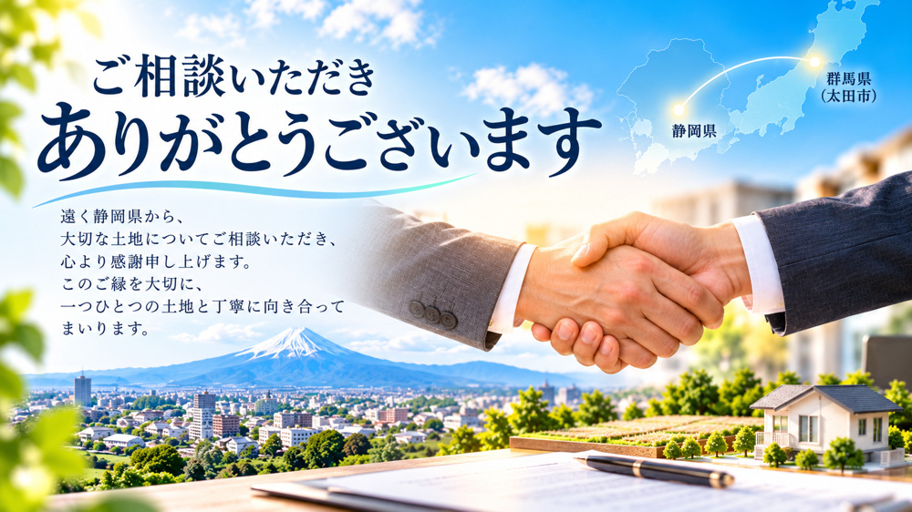 静岡県の不動産業の大先輩から土地買取りのご相談｜ご縁に感謝の画像