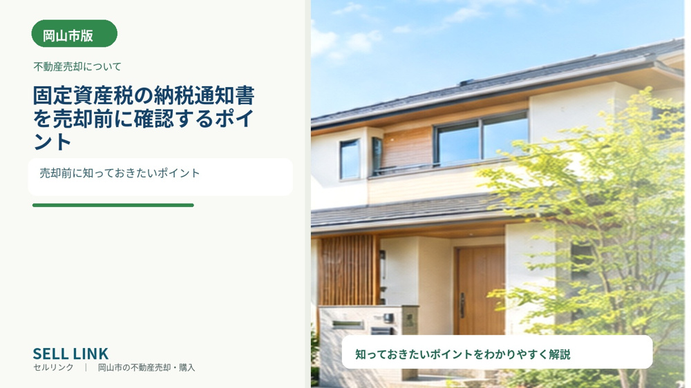 【岡山市版】固定資産税の納税通知書を売却前に確認するポイントの画像