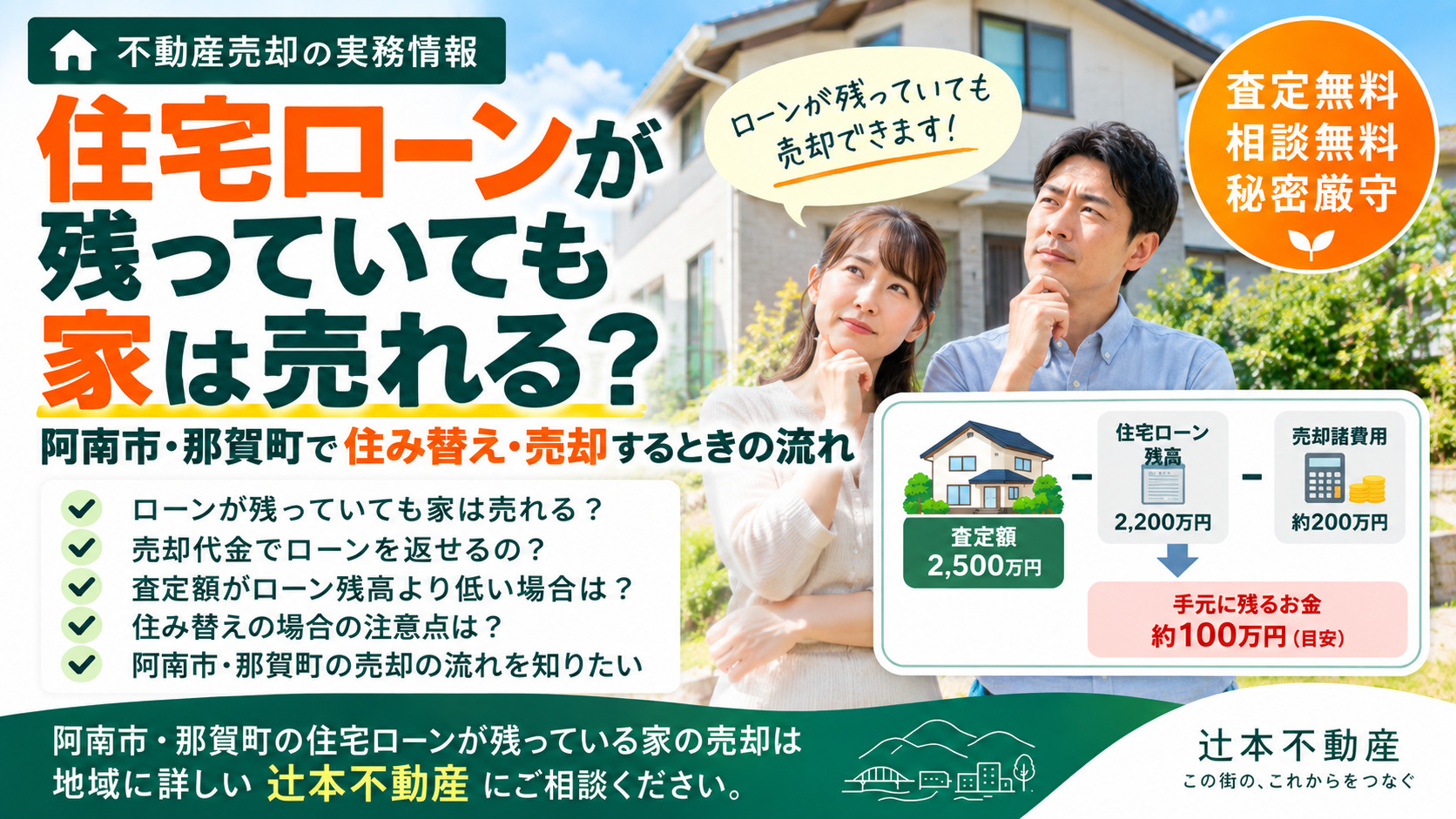 住宅ローンが残っていても家は売れる? 阿南市・那賀町で住み替え・売却するときの流れの画像