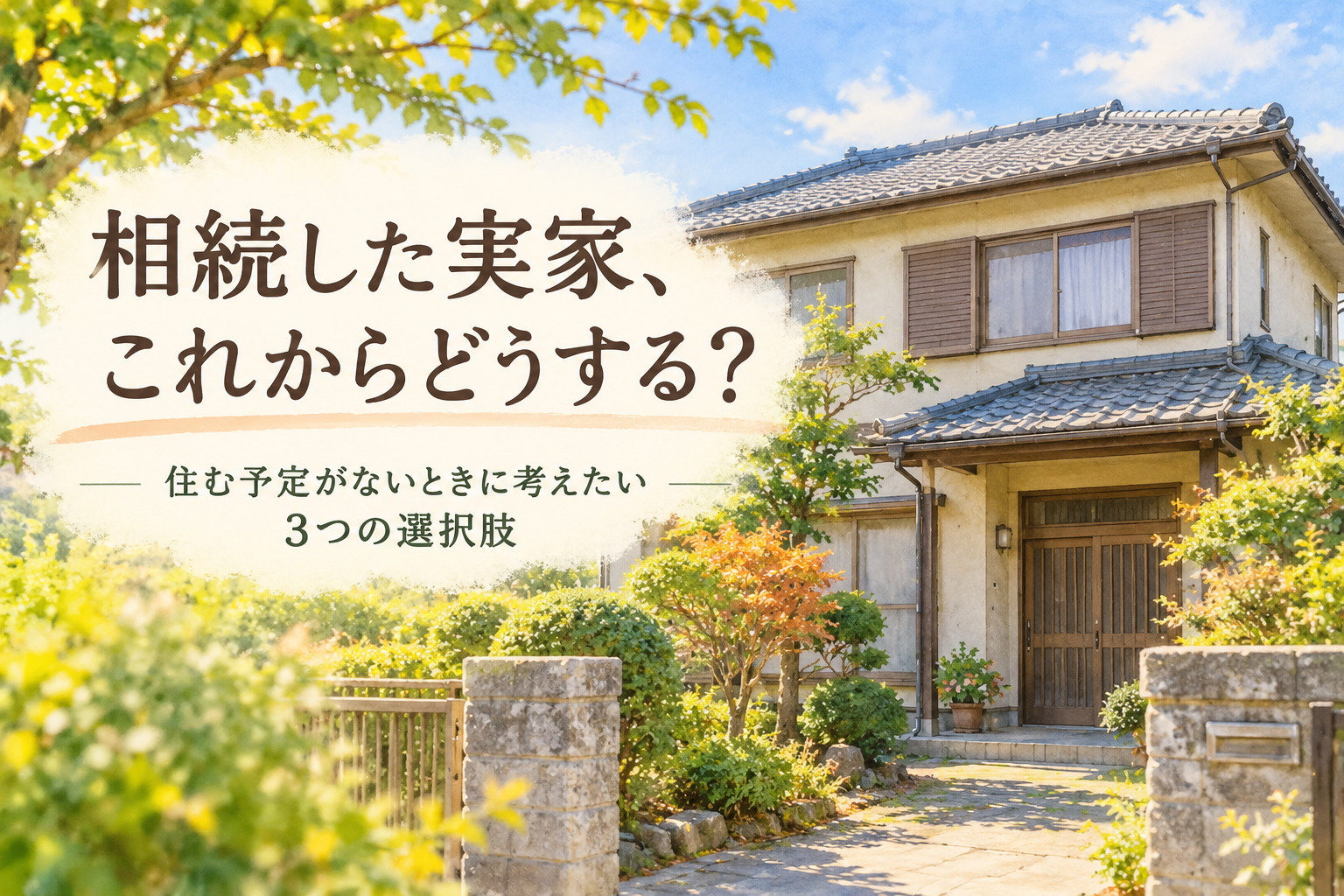 相続した実家をこれからどうするか考えるイメージ