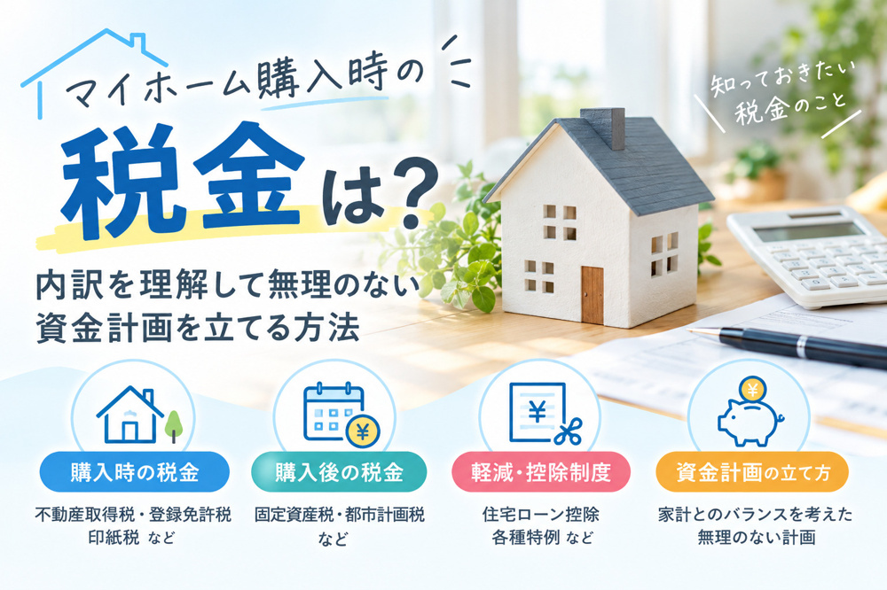 マイホーム購入時の税金は？内訳を理解して無理のない資金計画を立てる方法の画像