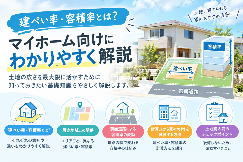 建ぺい率 容積率とは？マイホーム向けにわかりやすく解説の画像