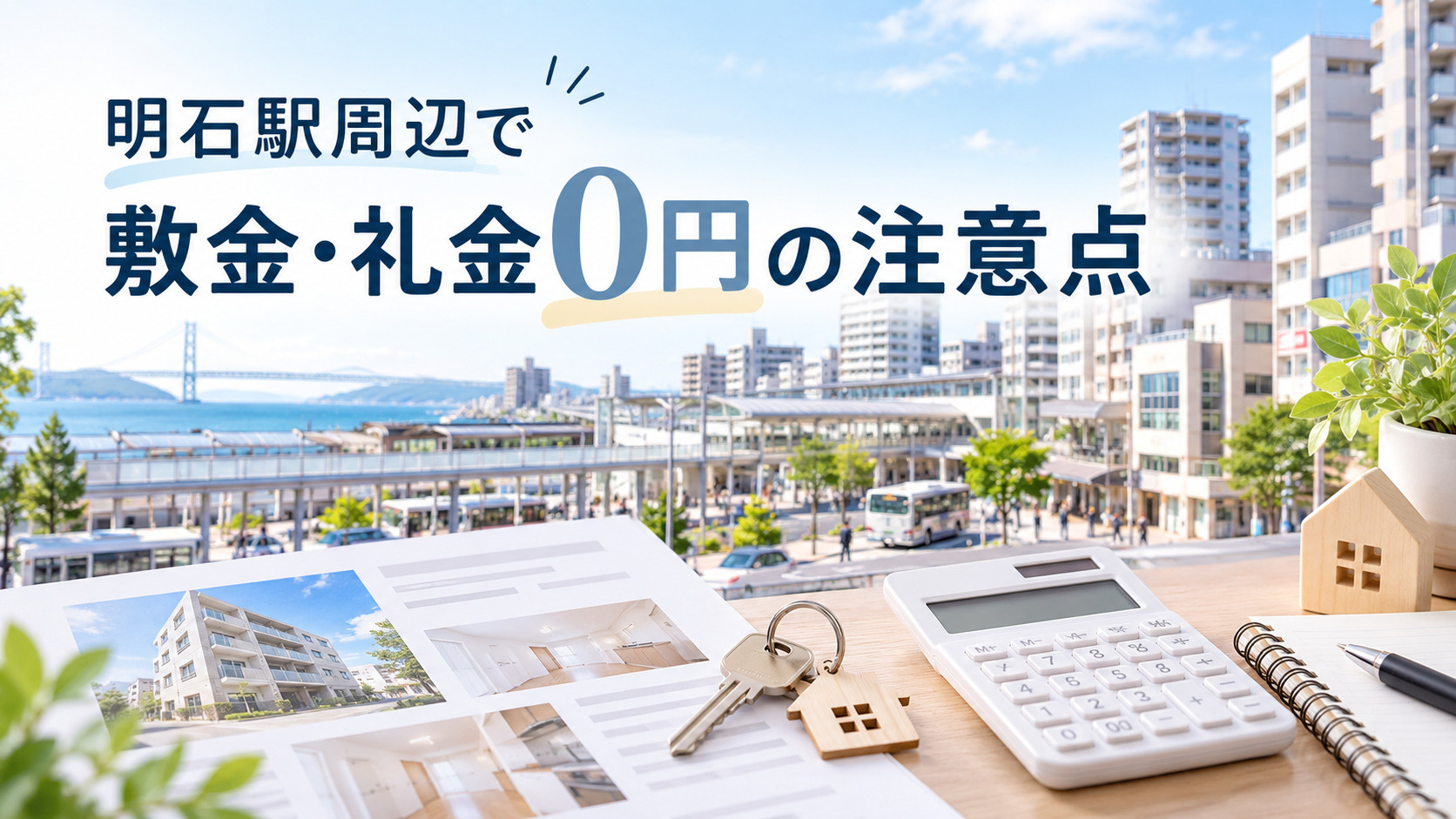 明石駅周辺で敷金・礼金0円の賃貸を探す際の注意点|初期費用と契約条件の画像