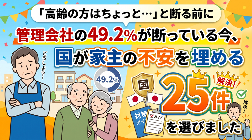 管理会社49.2%が断る　単身高齢者を受け入れる3手順の画像