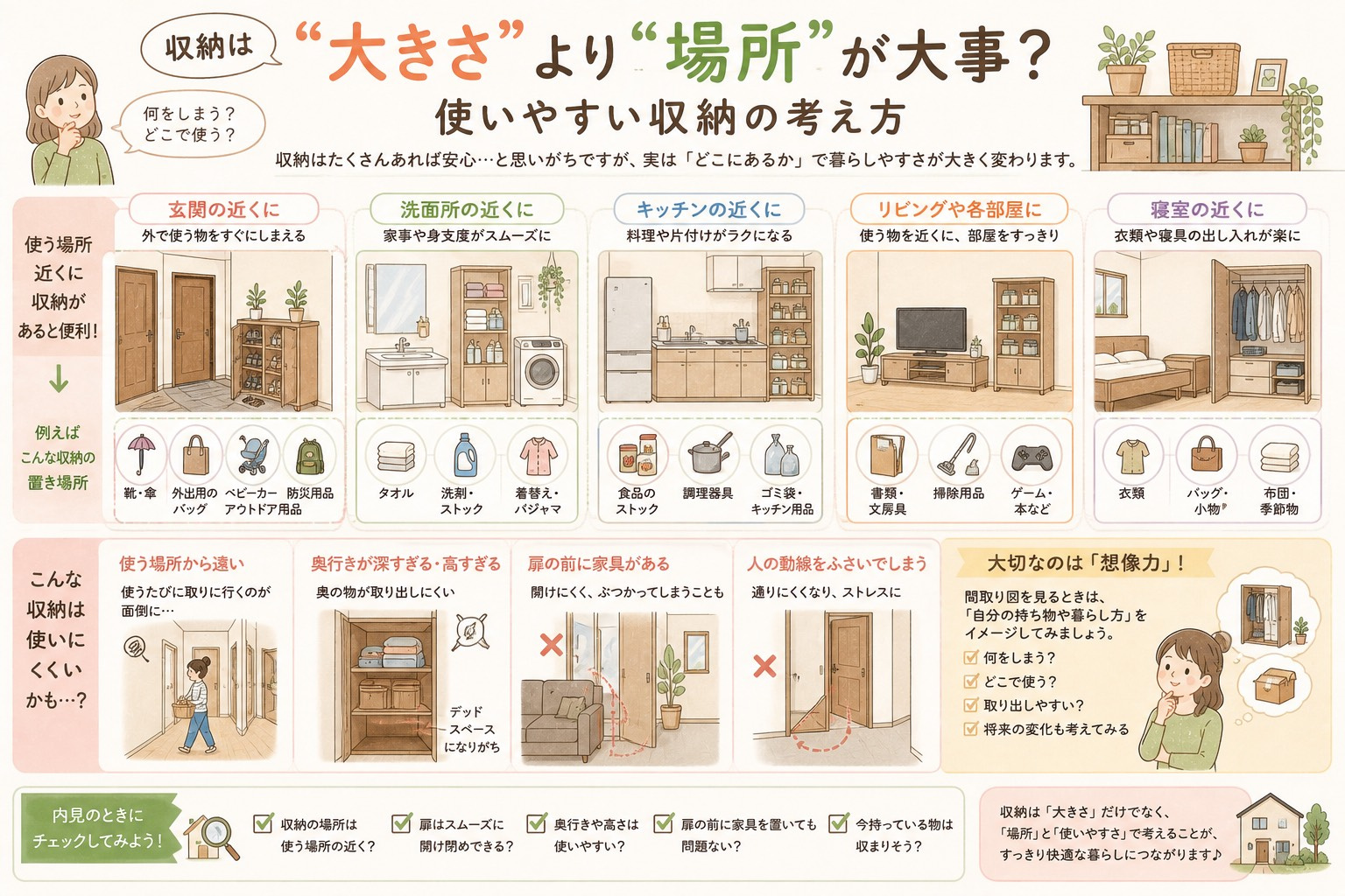 収納は「大きさ」より「場所」が大事？使いやすい収納の考え方の画像