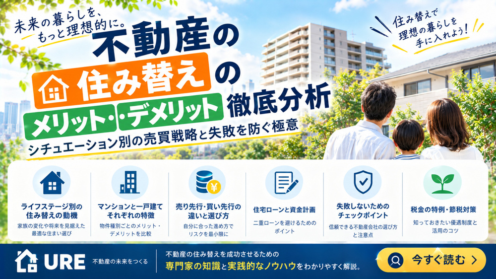 不動産の住み替えにおけるメリット・デメリット徹底分析：シチュエーション別の売買戦略と失敗を防ぐ極意の画像