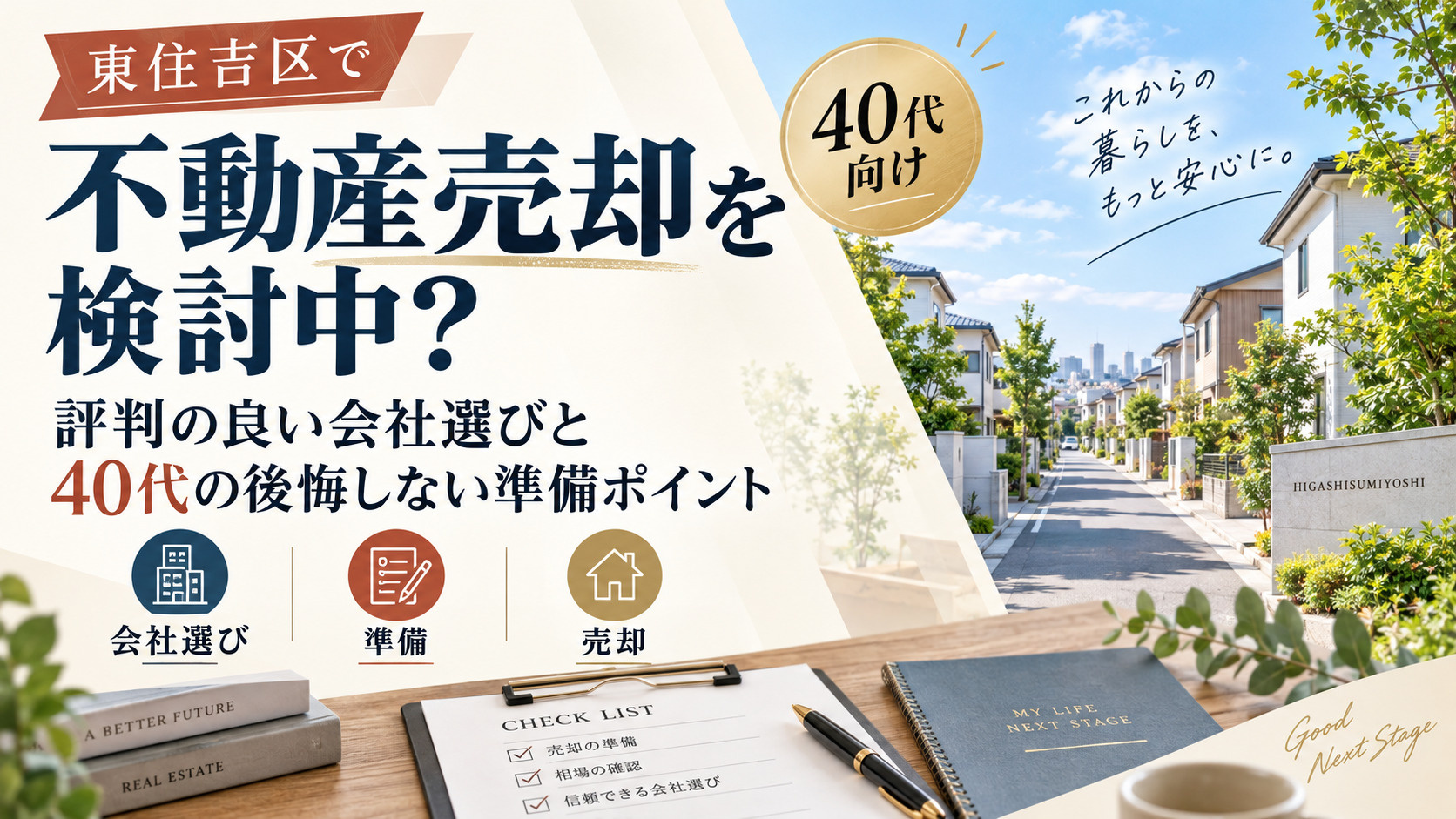 東住吉区で不動産売却を検討中?評判の良い会社選びと40代の後悔しない準備ポイントの画像