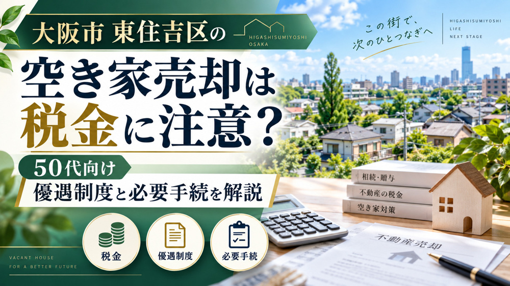 東住吉区の空き家売却は税金に注意？50代向けに優遇制度と必要手続を解説の画像