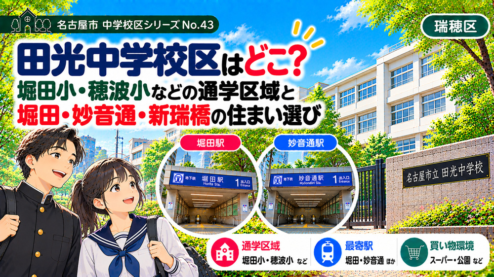 田光中学校区の通学区域は？穂波小・堀田小の学区と堀田駅周辺の暮らし【名古屋市瑞穂区】の画像