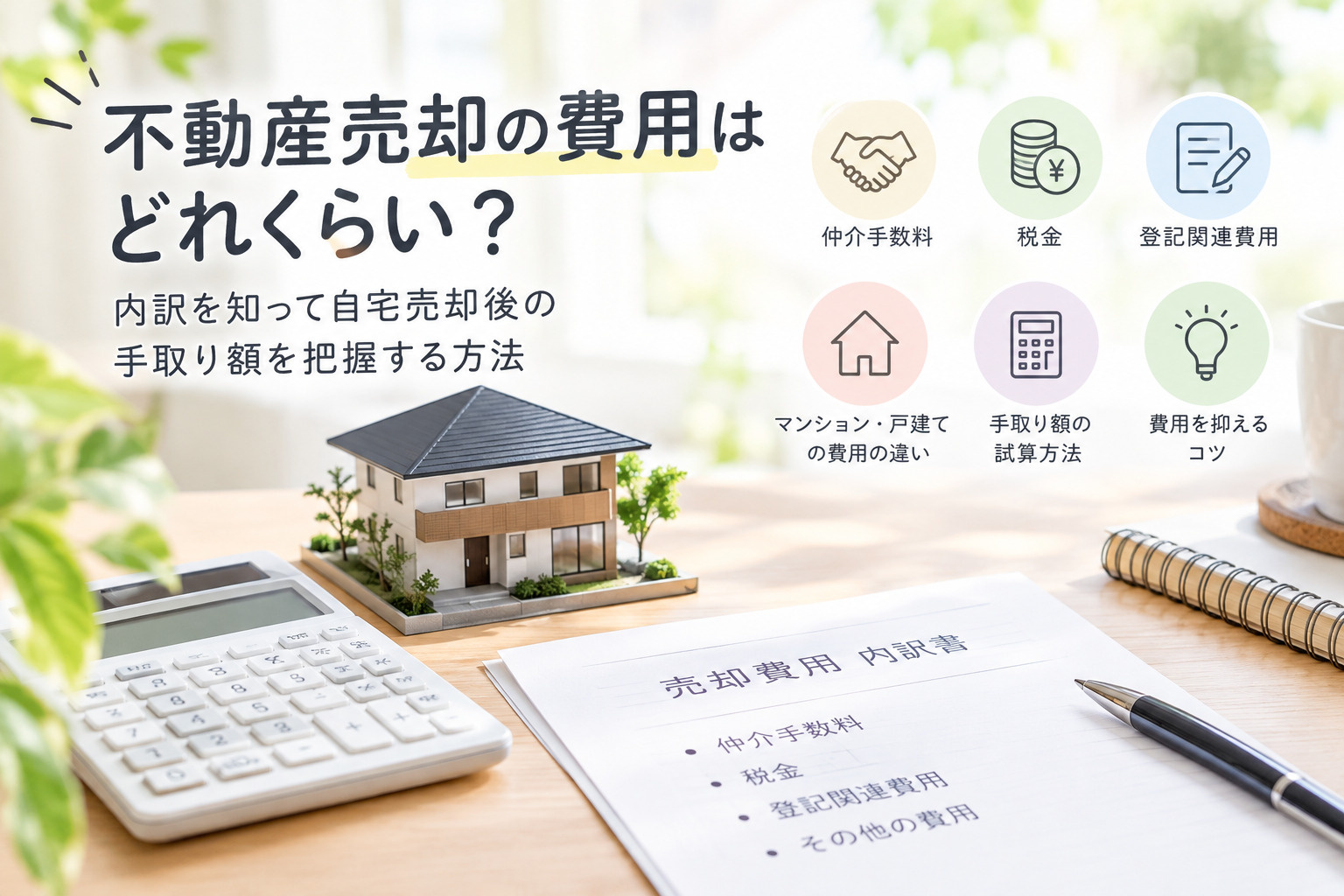 不動産売却の費用はどれくらい？内訳を知って自宅売却後の手取り額を把握する方法の画像