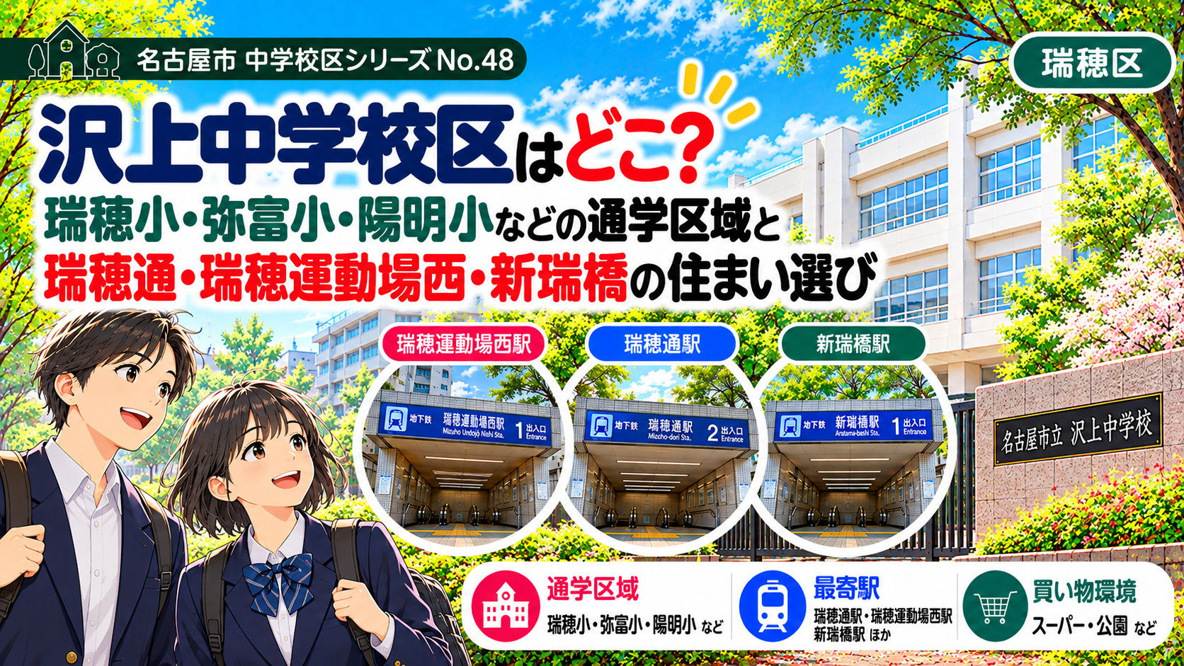 沢上中学校区の通学区域は?高蔵小・旗屋小の学区と金山・西高蔵周辺の暮らし【名古屋市熱田区】の画像