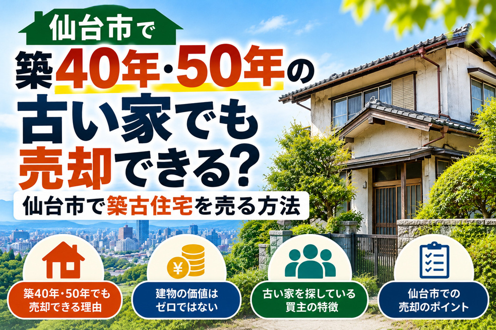 築40年・50年の古い家でも売却できる？仙台市で築古住宅を売る方法の画像