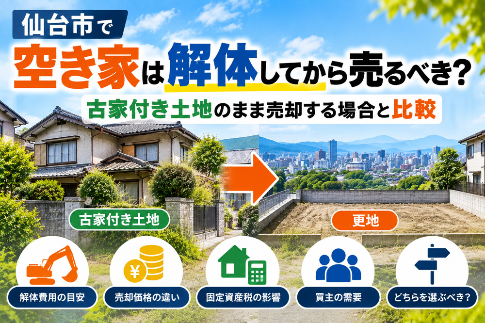 空き家は解体してから売るべき？古家付き土地のまま売却する場合と比較の画像