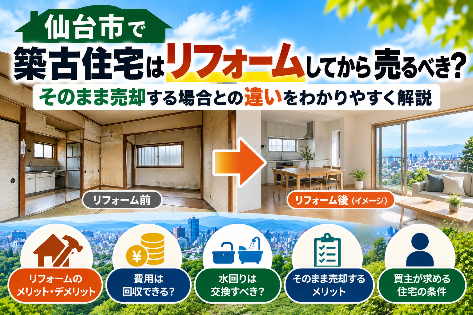 築古住宅はリフォームしてから売るべき？そのまま売却する場合との違いの画像