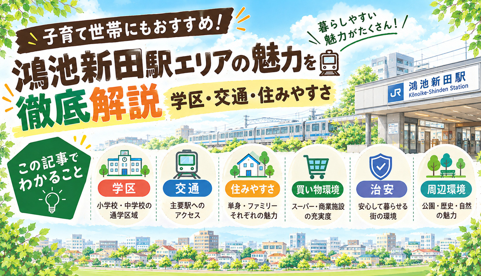 鴻池新田駅エリアの魅力を徹底解説|学区・交通・住みやすさの画像